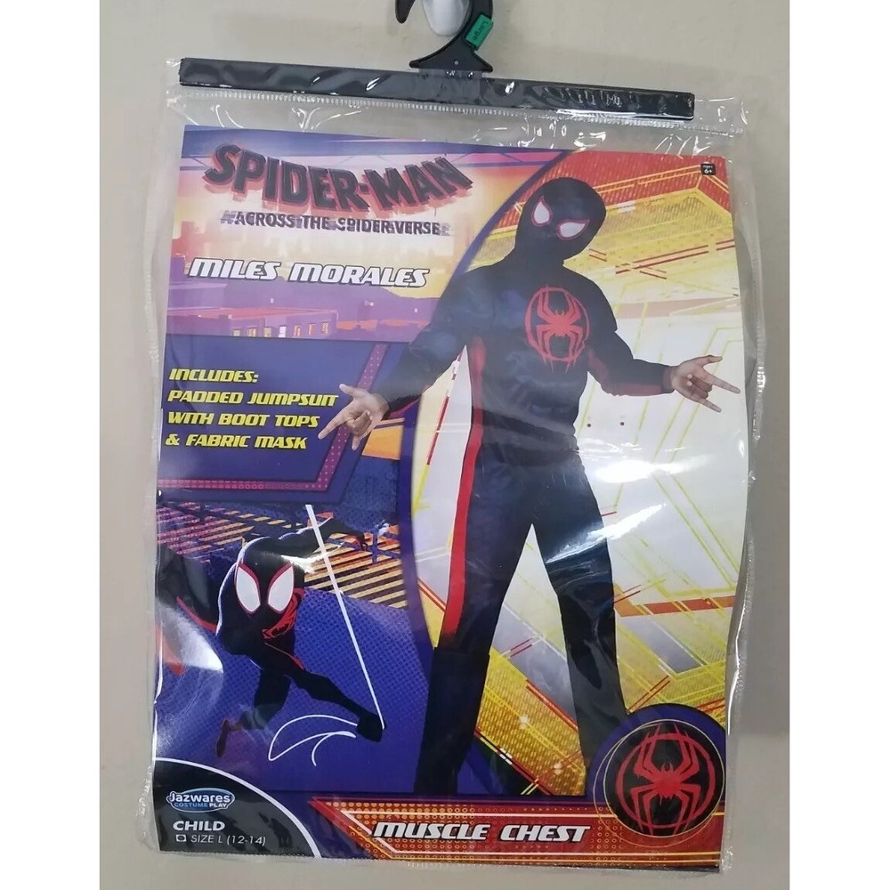 Spiderman Miles Morales‎ Costume Across The Spider Verse Youth Large (12-14) NEW